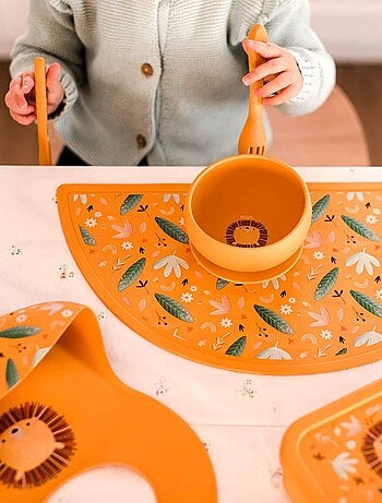 Siliconen beker met handvatten en rietje - dieren