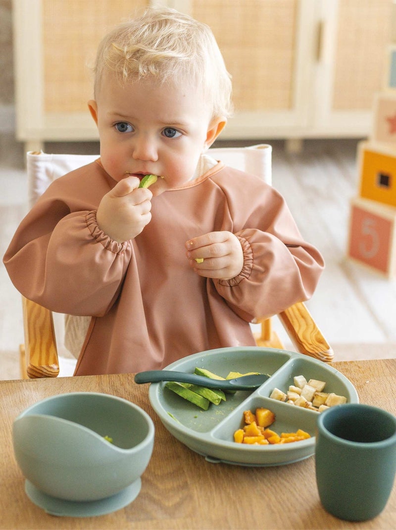 Siliconen eetset voor baby's - 2-delig Spargroen - Kiabi
