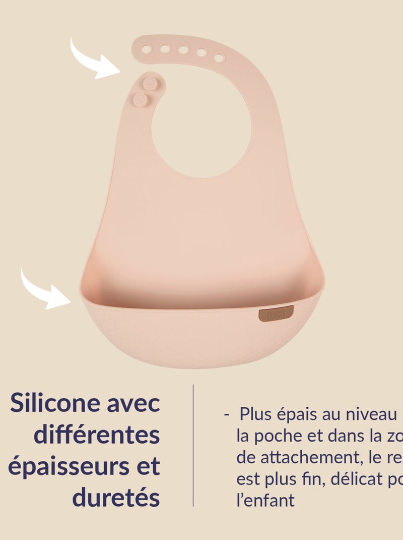 Siliconen slabbetje met opvangbak, difrax lovi Beige - Kiabi