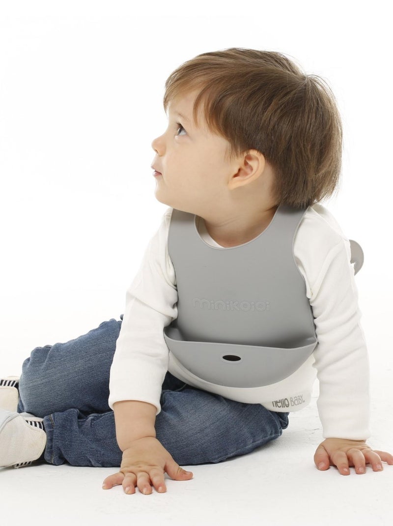 Siliconen slabbetje voor baby Grijs - Kiabi