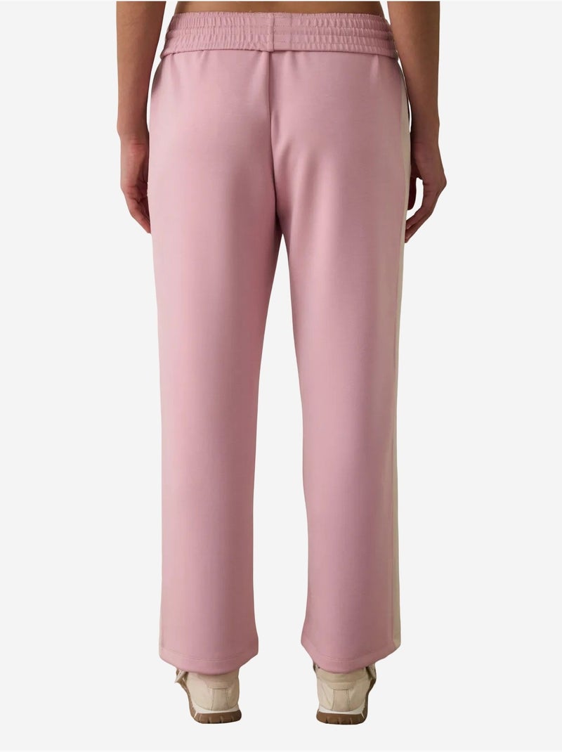 Silky feel joggingbroek met normale taille en inzetten penti Oudroze - Kiabi