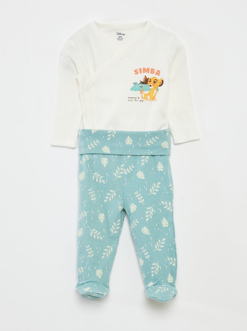 'Simba'-setje: rompertje + legging met voetjes GROEN - Kiabi