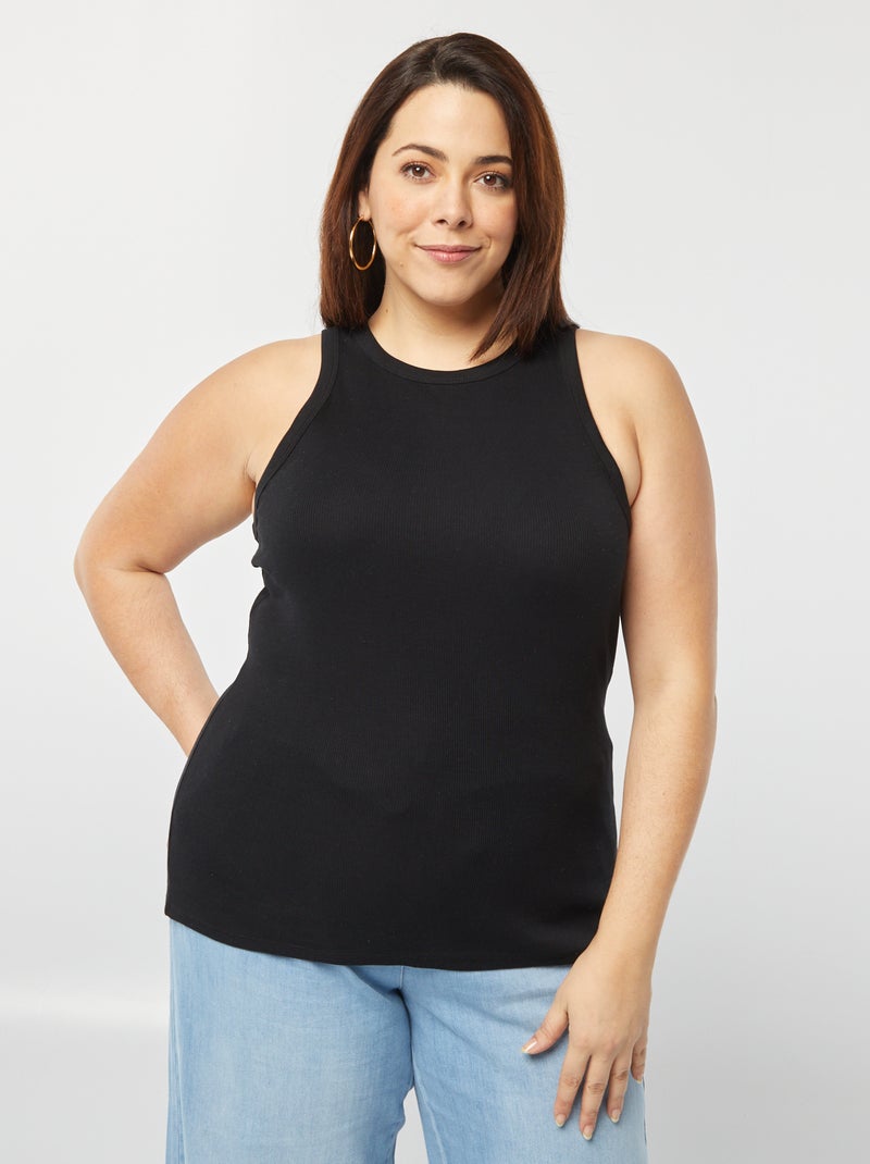 Singlet - haltermodel zwart - Kiabi