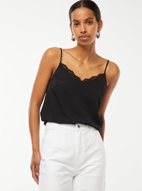 Singlet met kant langs de hals - Kiabi