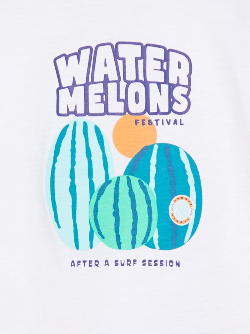 Singlet met print aan de voorzijde WIT - Kiabi