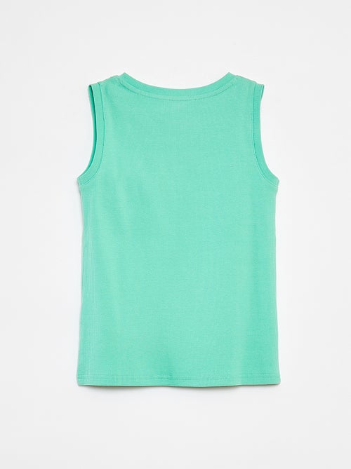 Singlet met ribbeltextuur en geknoopte kraag - Kiabi