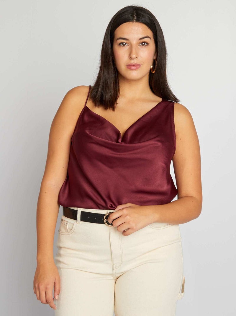 Singlet met satijnglans ROOD - Kiabi