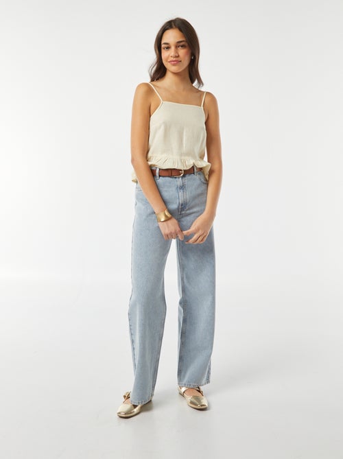 Singlet met spaghettibandjes en motiefje - Kiabi