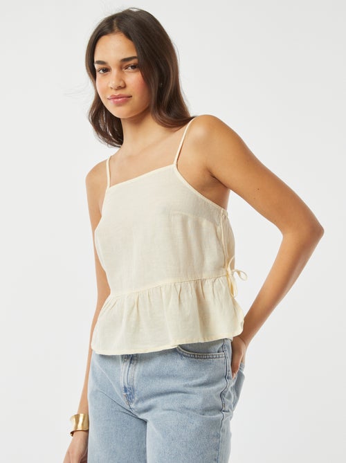 Singlet met spaghettibandjes en motiefje - Kiabi