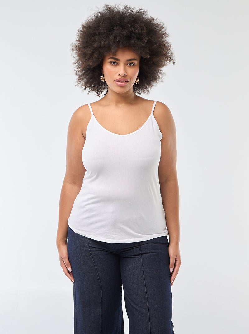Singlet met spaghettibandjes wit - Kiabi