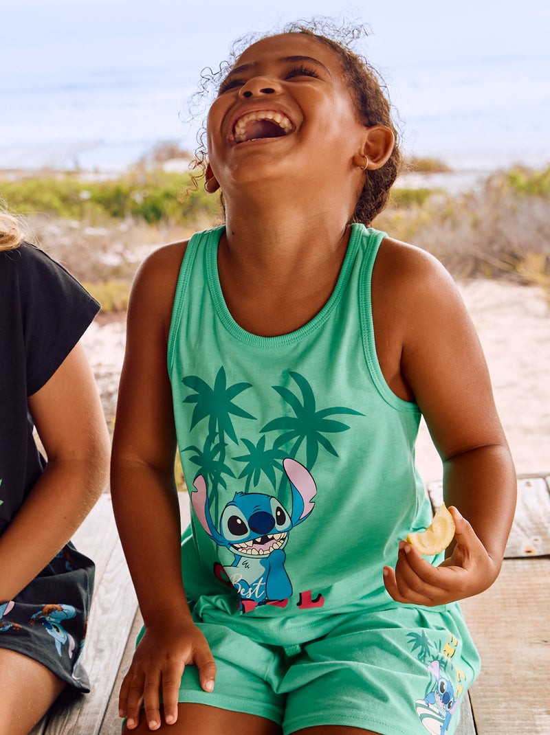 Singlet met 'Stitch'-print Groen - Kiabi