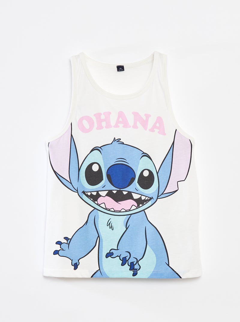 Singlet met 'Stitch'-print WIT - Kiabi