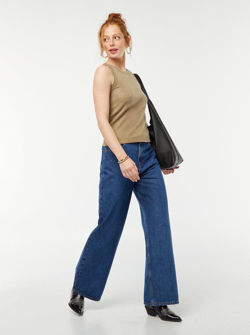 Singlet met stras KAKI - Kiabi