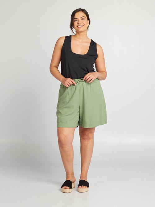 Singlet met vierkante hals van microvezel - Kiabi