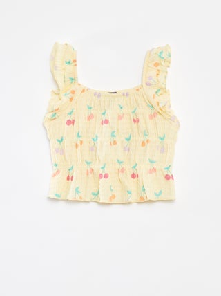 Singlet met wafeltextuur