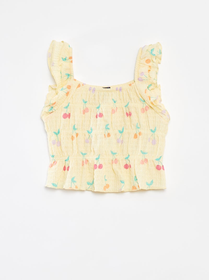 Singlet met wafeltextuur Geel - Kiabi