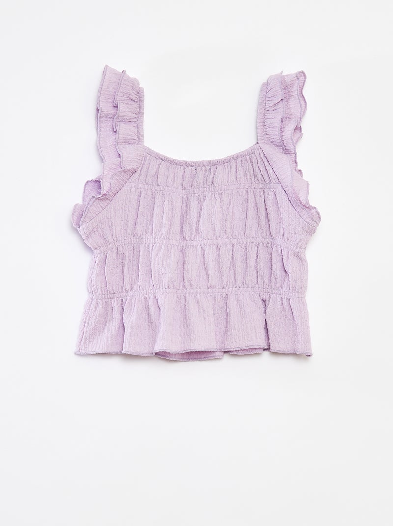 Singlet met wafeltextuur paars - Kiabi