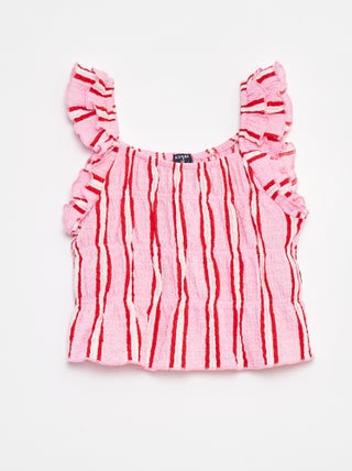 Singlet met wafeltextuur