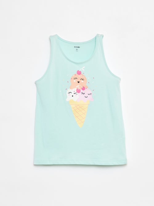 Singlet van jersey met print - Kiabi