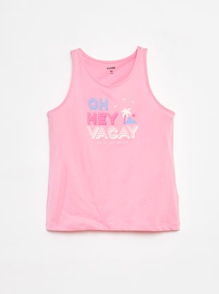 Singlet van jersey met print
