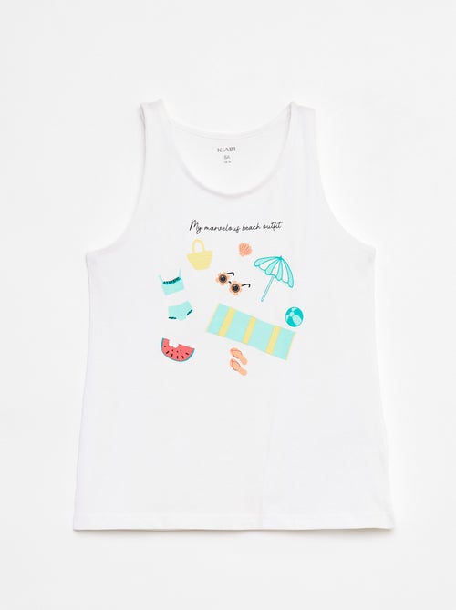 Singlet van jersey met print - Kiabi