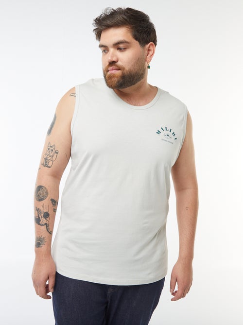 Singlet van jersey met recto/verso-print - Kiabi