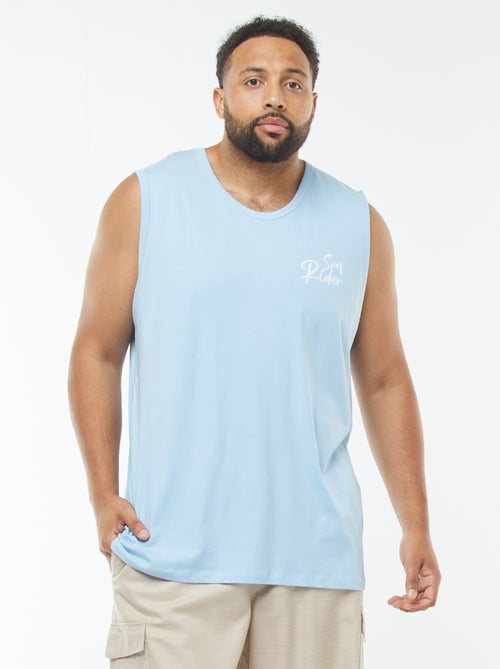 Singlet van jersey met recto/verso-print - Kiabi