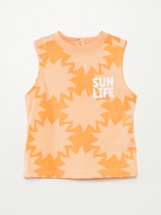 Singlet van jersey met tekst