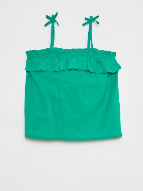 Singlet van licht, katoenen Engels kant - Kiabi