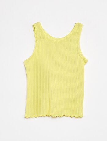 Singlet van ribstof met kant