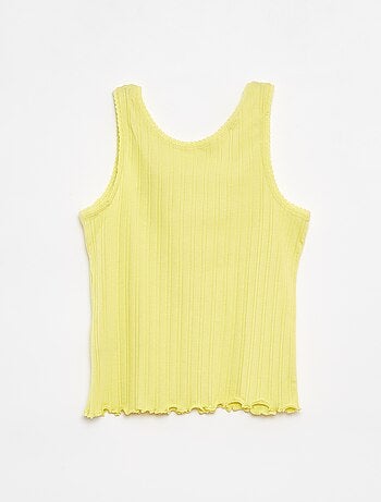 Singlet van ribstof met kant