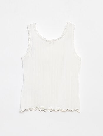 Singlet van ribstof met kant