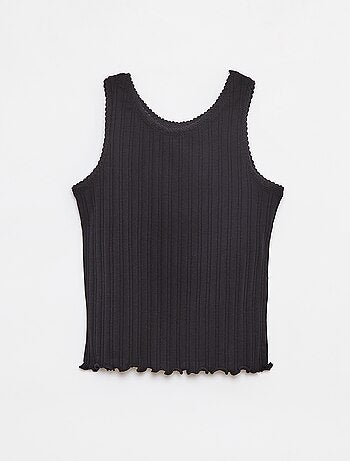 Singlet van ribstof met kant