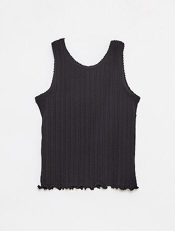 Singlet van ribstof met kant