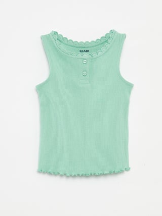 Singlet van ribtricot