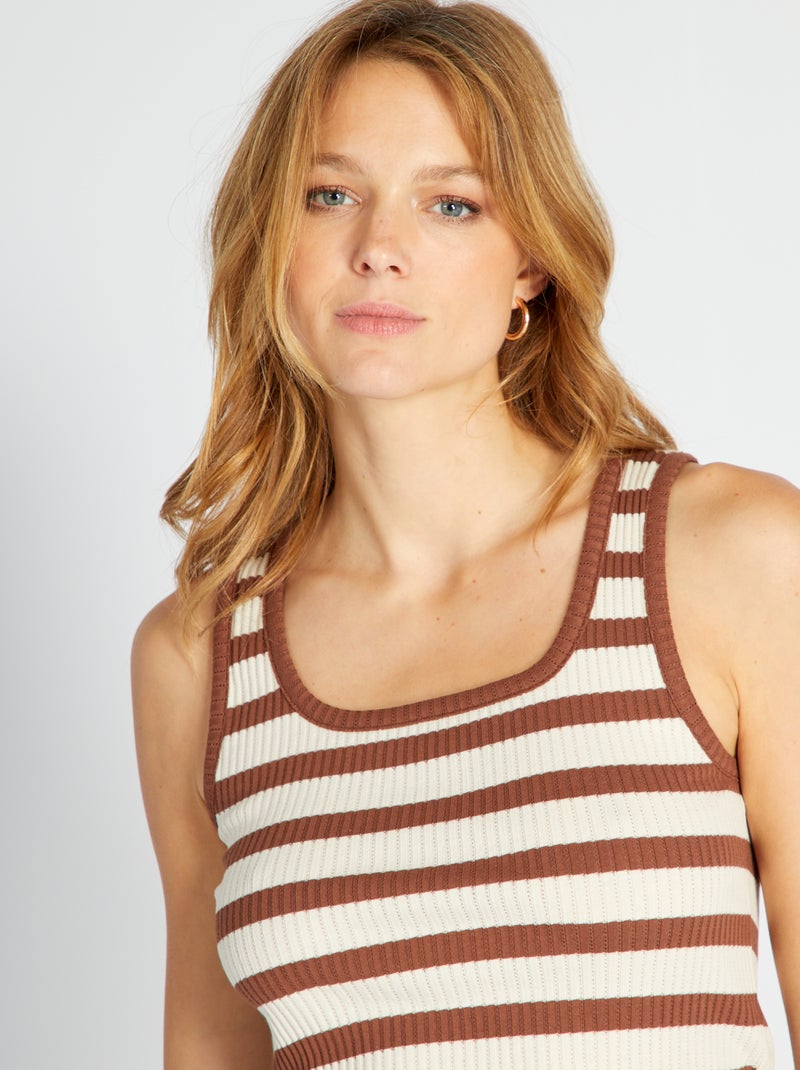 Singlet van ribtricot BRUIN - Kiabi