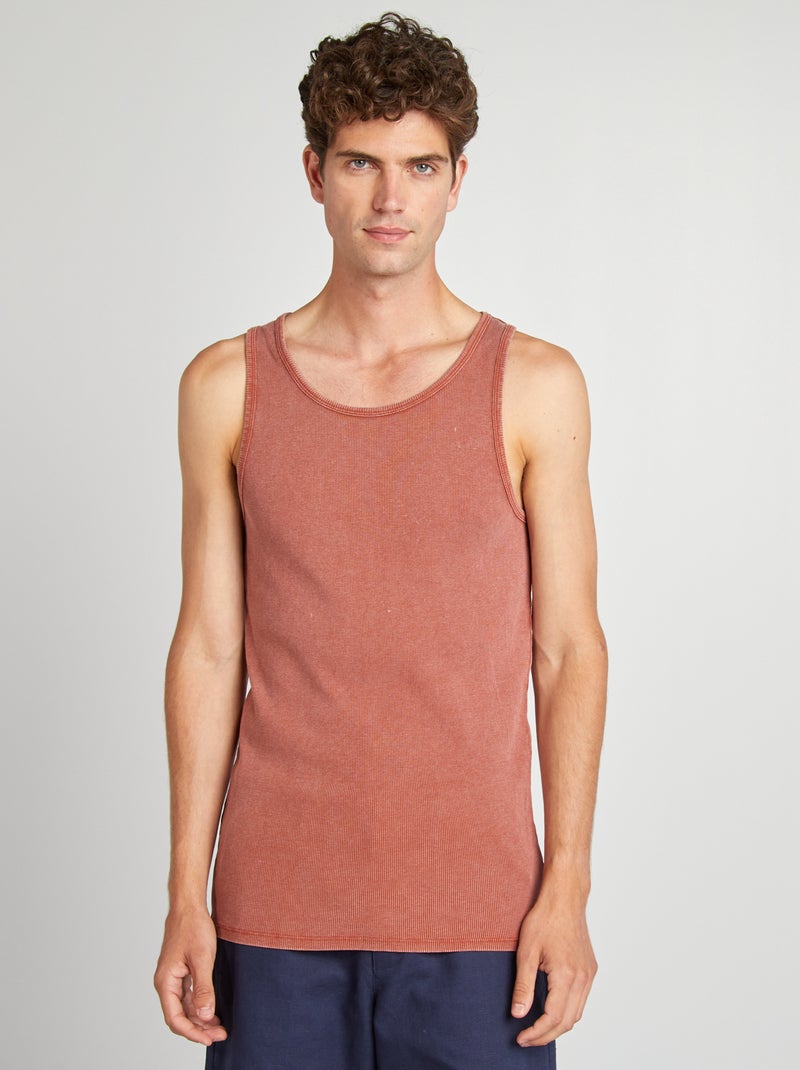 Singlet van ribtricot BRUIN - Kiabi