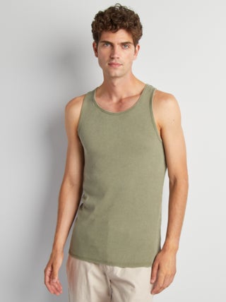 Singlet van ribtricot