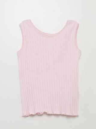 Singlet van ribtricot
