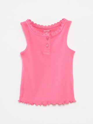 Singlet van ribtricot