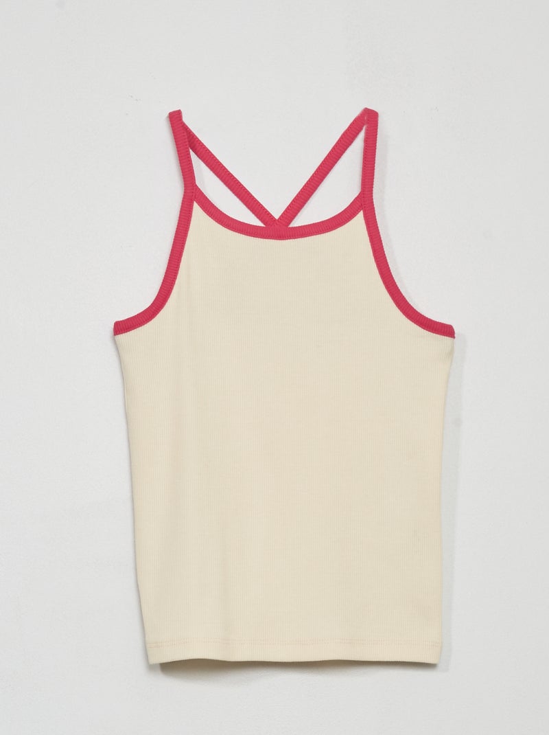 Singlet van ribtricot WIT - Kiabi
