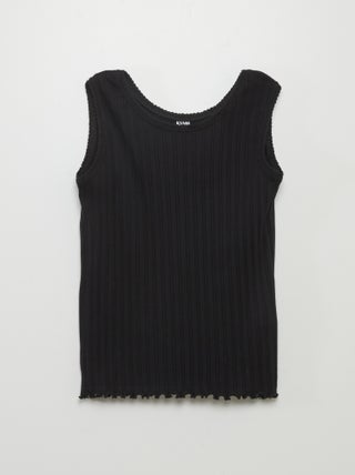 Singlet van ribtricot