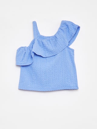 Singlet van stretchstof met wafeltextuur