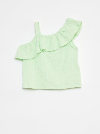 Singlet van stretchstof met wafeltextuur