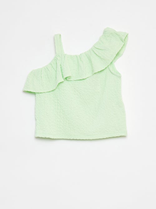 Singlet van stretchstof met wafeltextuur - Kiabi
