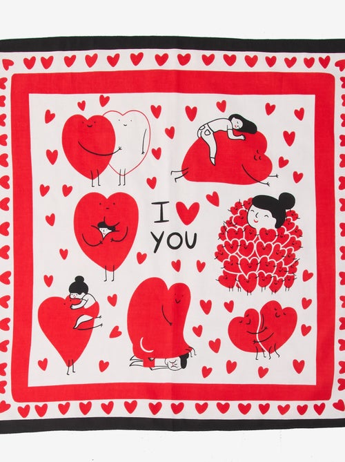 Sjaal (65x65 cm) 'Agathe Sorlet x Kiabi' - Valentijnsdag - Kiabi