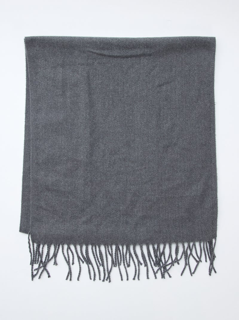 Sjaal met franjes Grijs - Kiabi