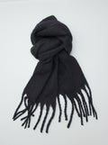 Sjaal met franjes ZWART - Kiabi