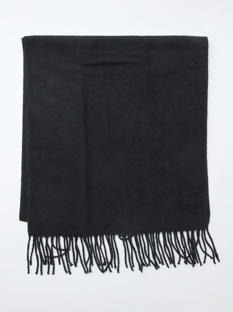 Sjaal met franjes Zwart - Kiabi