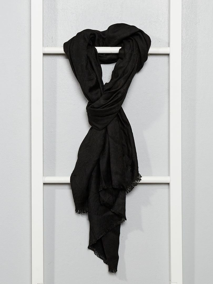 Sjaal met zijde-effect zwart - Kiabi